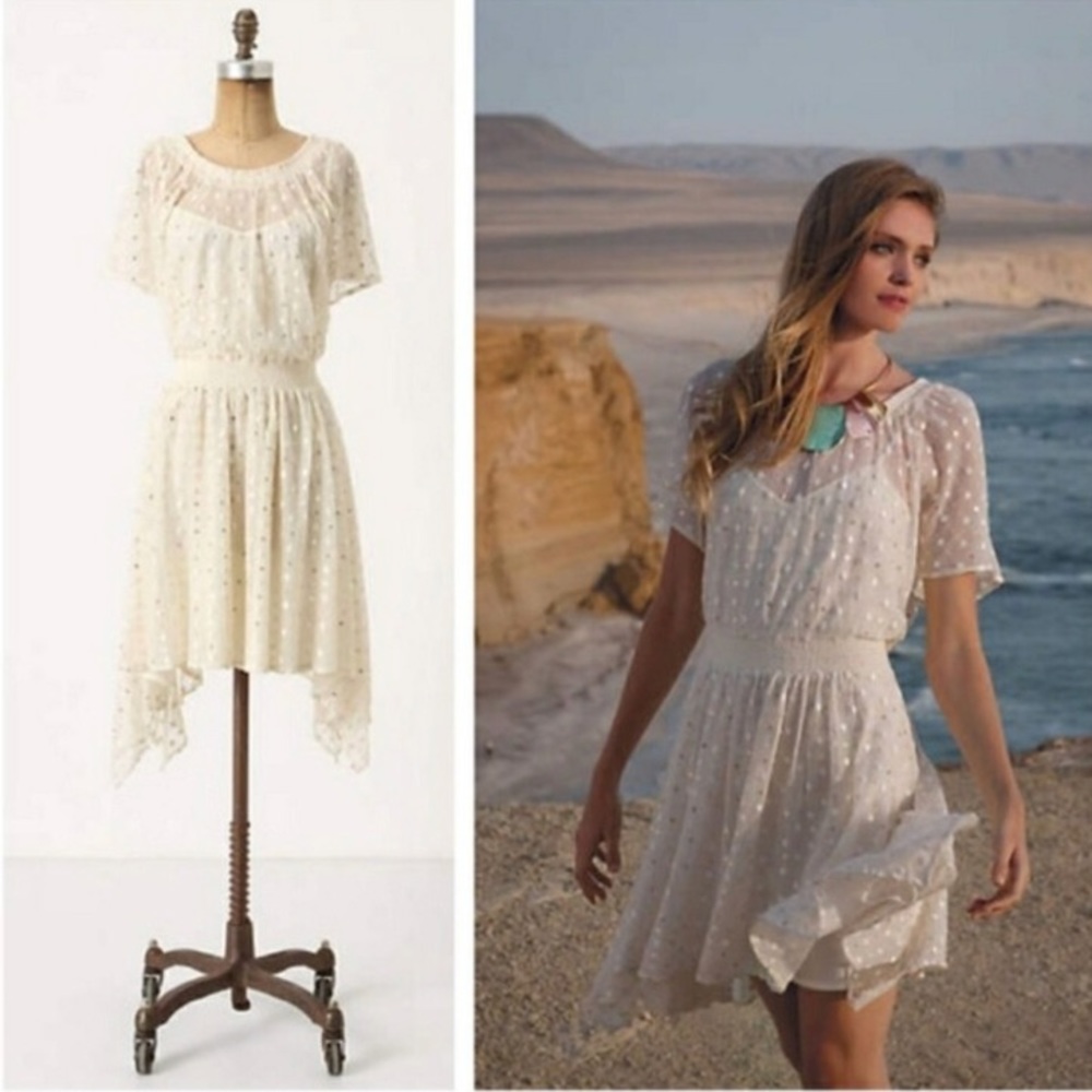 Anthropologie Leifnotes Dot Gleam Dress